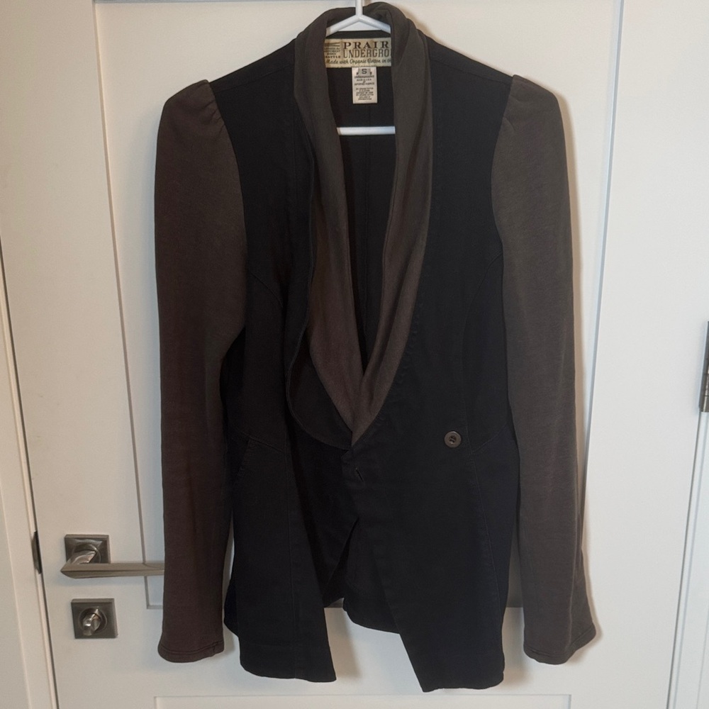 Navy Blue and Gray Organic Cotton Blazer